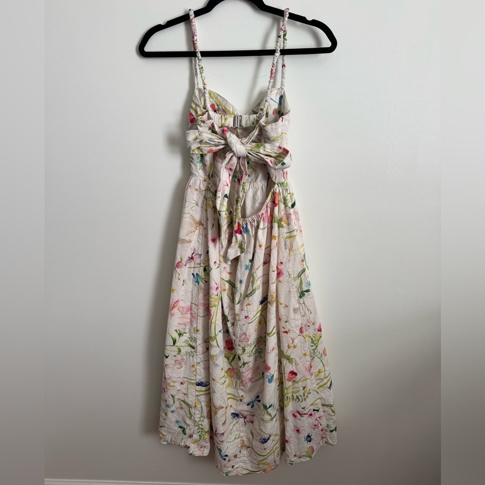 H&M Linen Blend Sweetheart MIDI dress - Picture 5 of 9